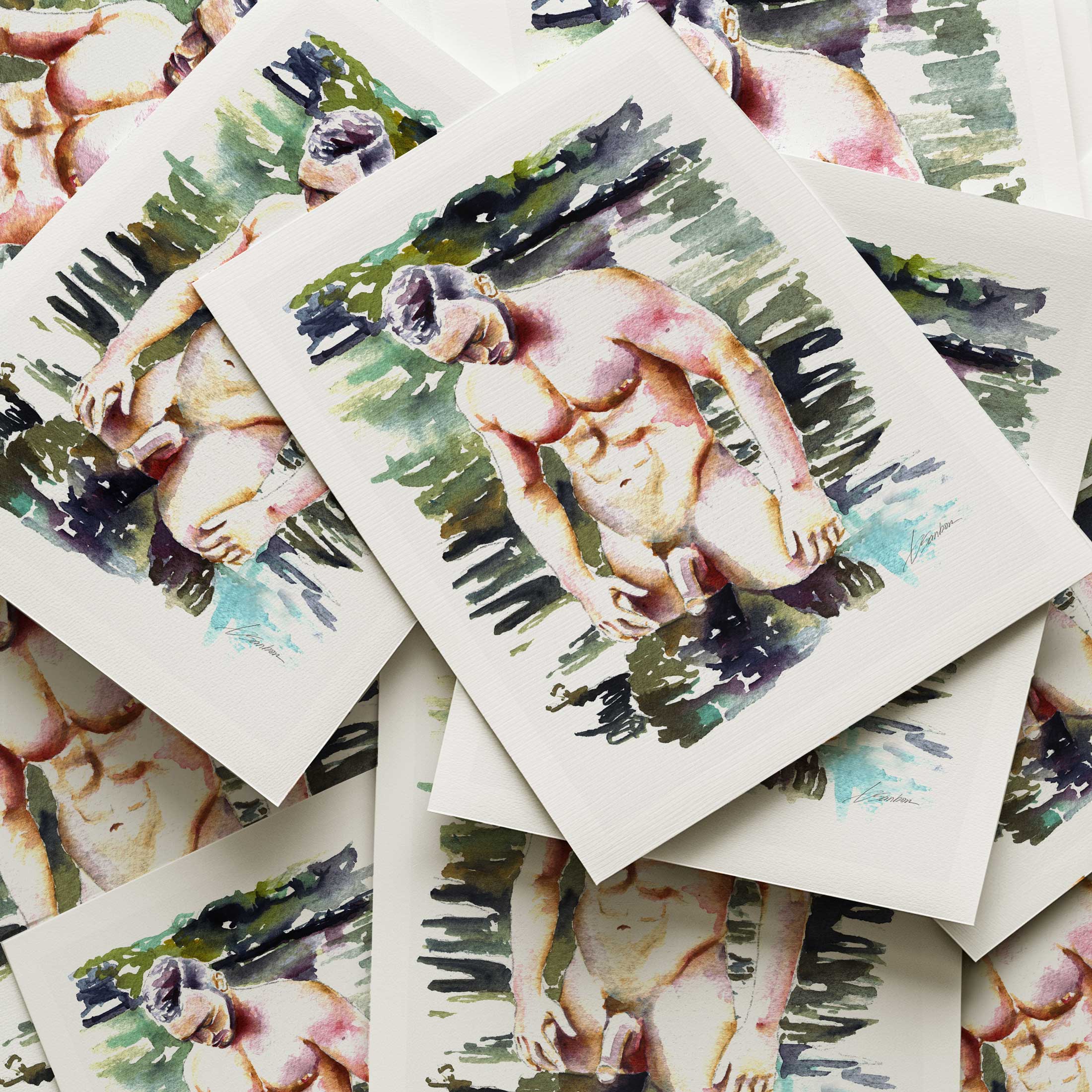 Man Standing in the Still Waters - Art Print Artist Brenden Sanborn