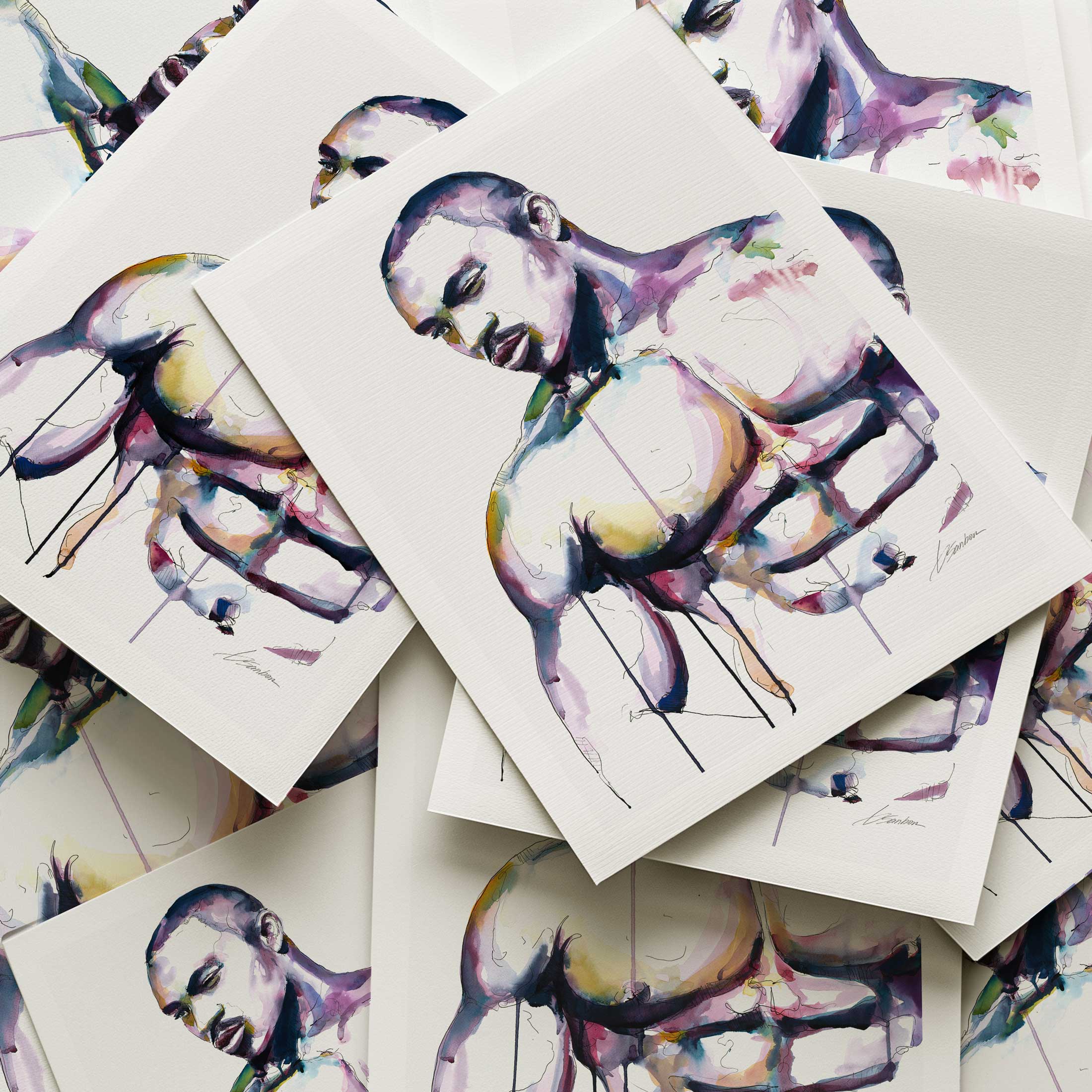 Chiseled Strength a Bare Chest Carved in Shadow and Light - Art Print Artist Brenden Sanborn