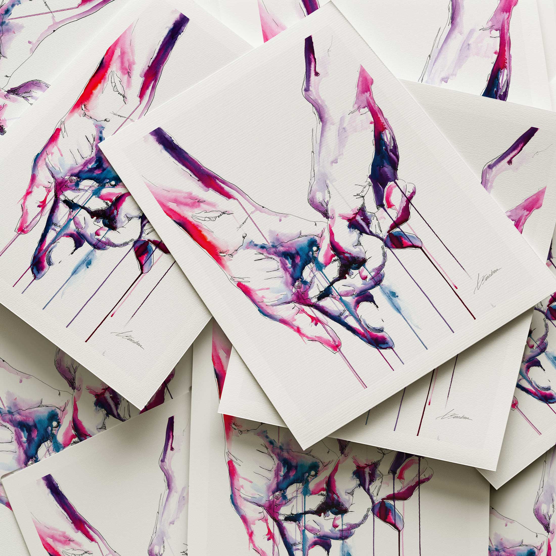 Simple Gesture of Love - Holding Hands - Love is Love - Art Print Artist Brenden Sanborn