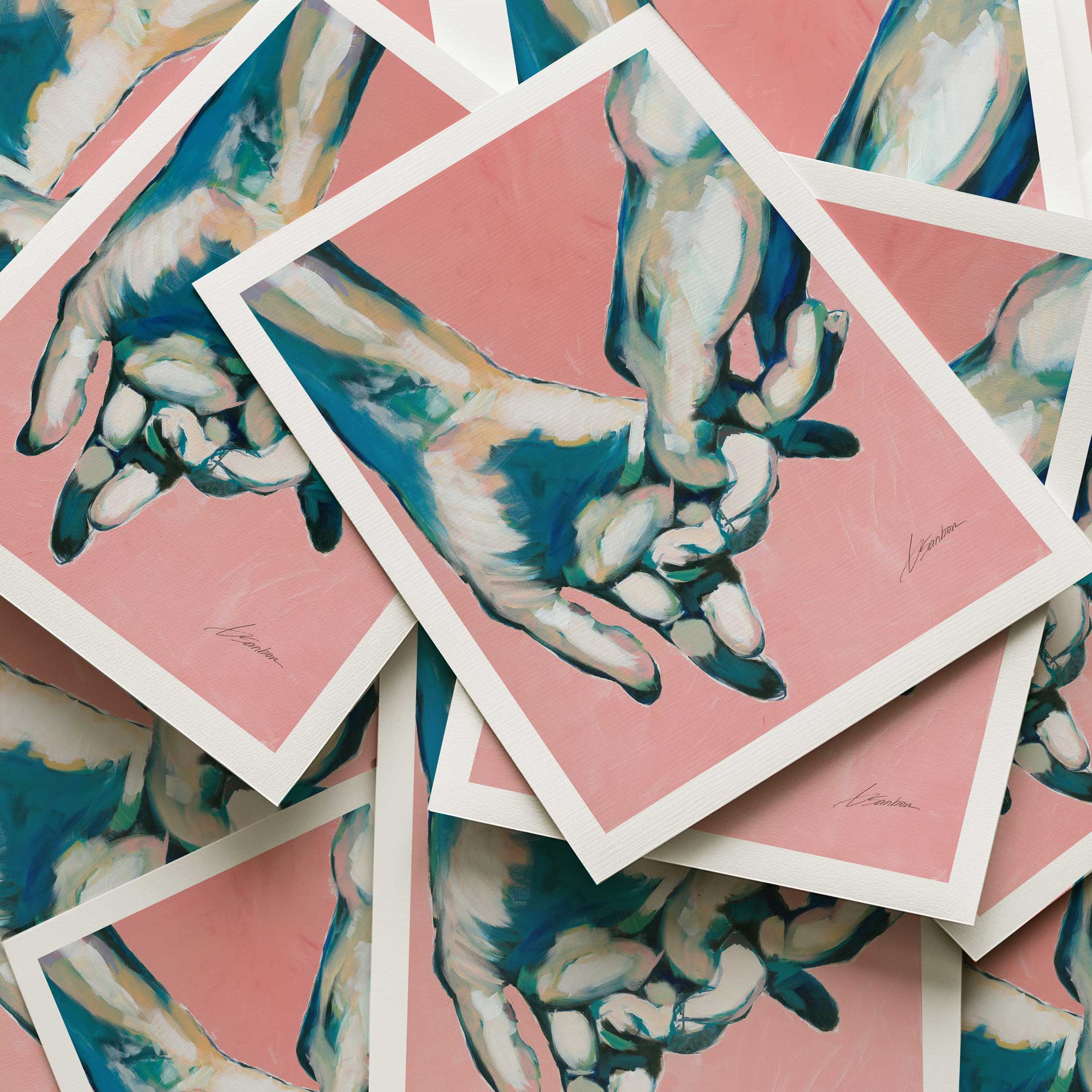 Two Men's Hands Intertwined in Tender Gay Love - Art Print Artist Brenden Sanborn