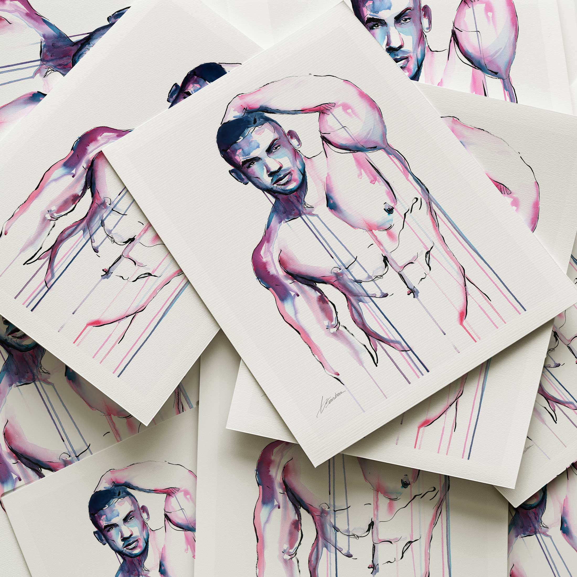 Muscles Sculpted Arm Raised in Quiet Strength and Power - Art Print Artist Brenden Sanborn