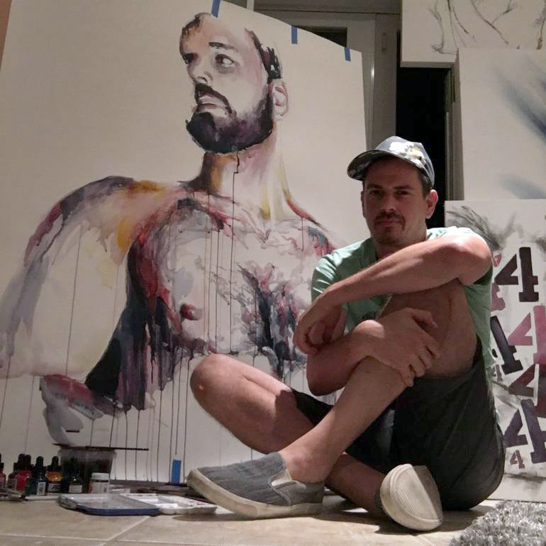 Everything He Carried – 48x60" Original Watercolor Artist Brenden Sanborn