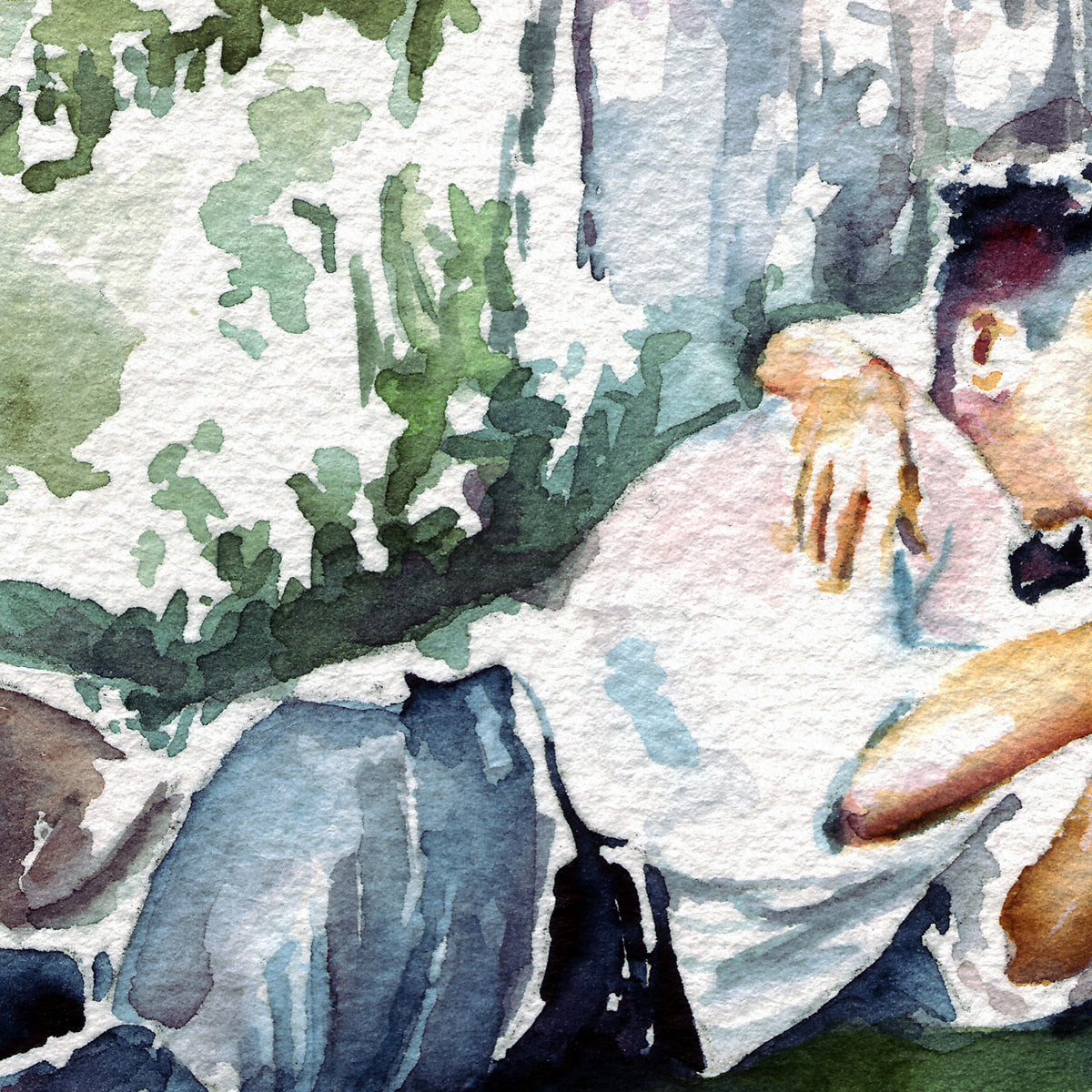 Sharing a Secret in the Shade - Art Print Artist Brenden Sanborn