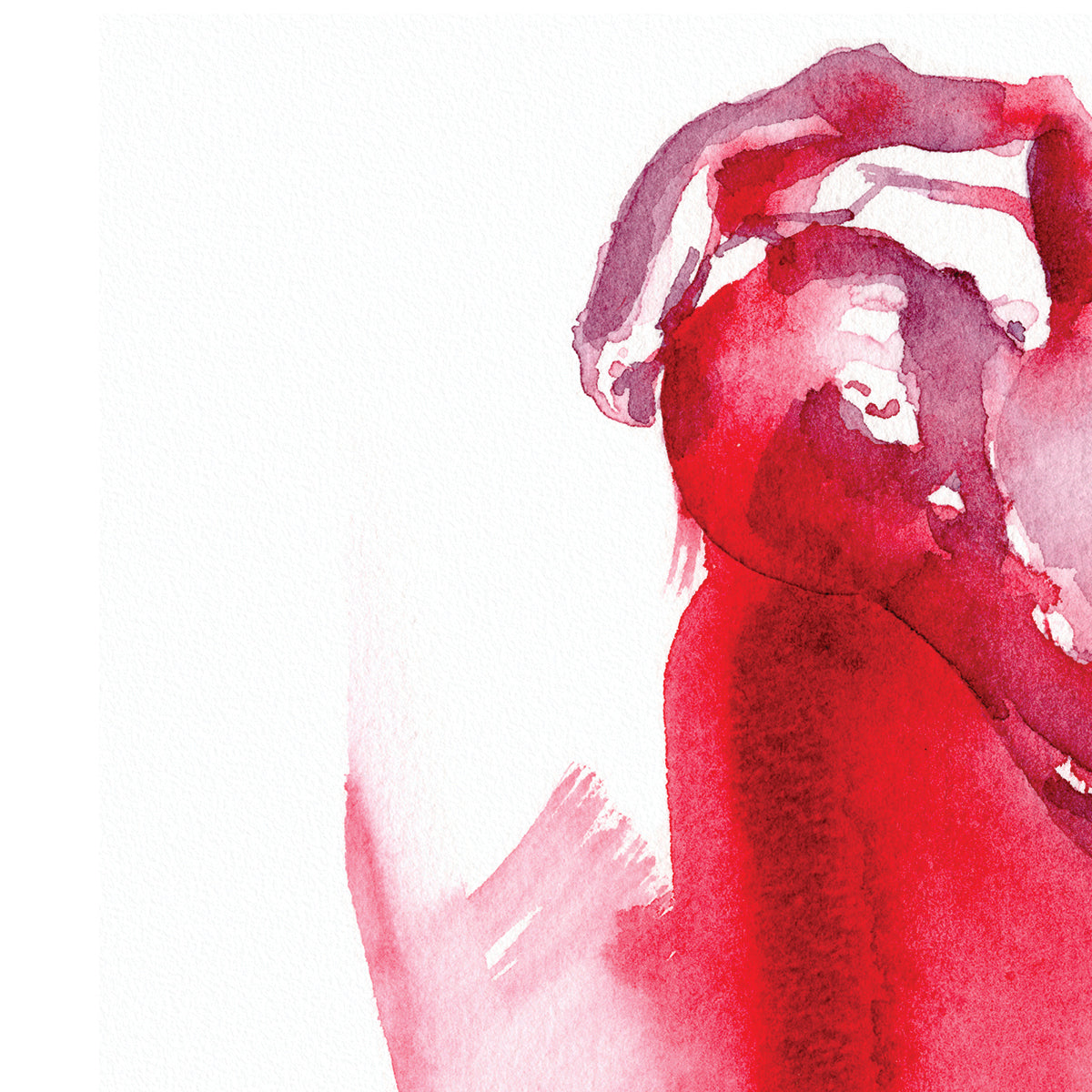 Rosy Embrace Abstract Nude - 6x9" Original Painting Artist Brenden Sanborn