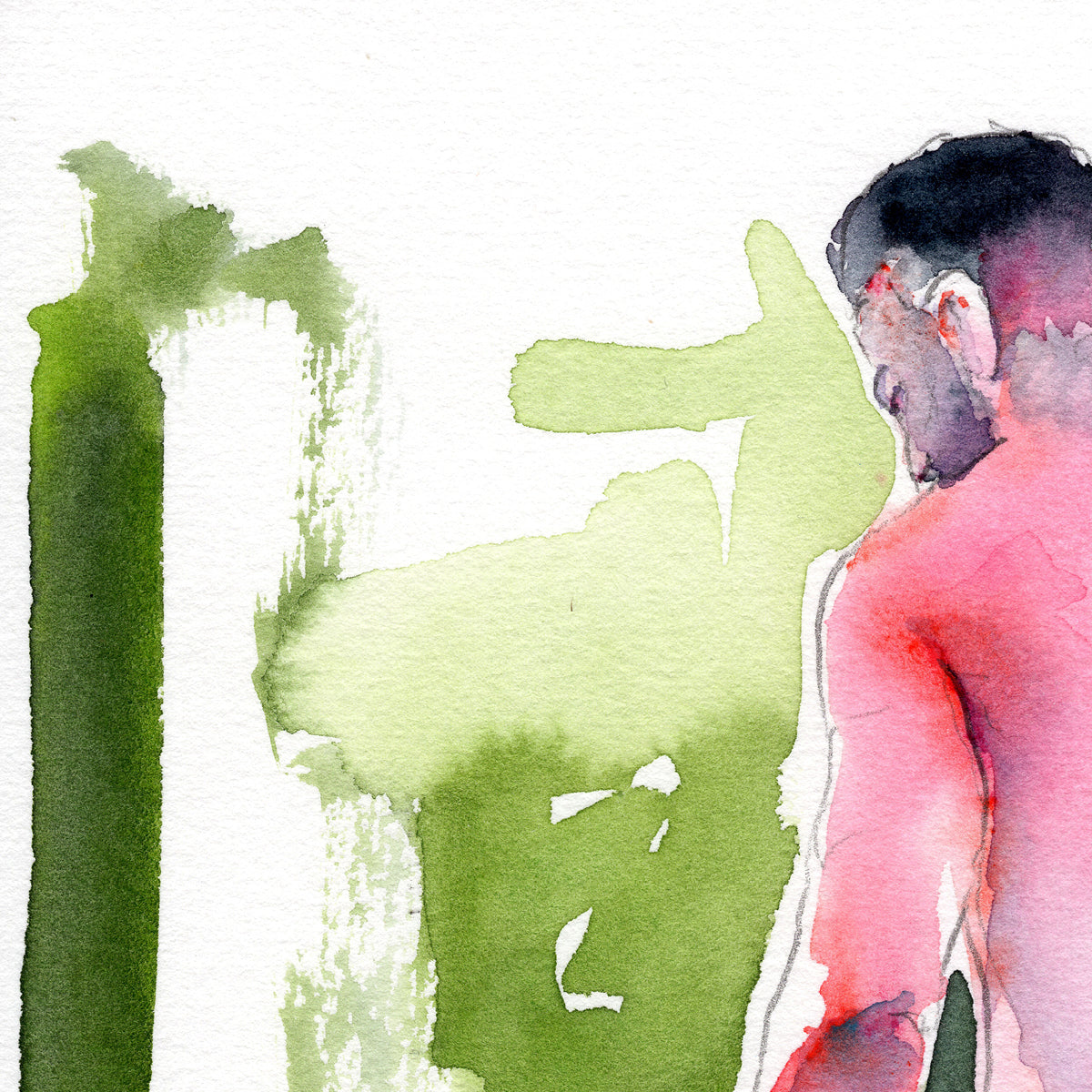 Quiet Exit – 6x9" Original Watercolor Artist Brenden Sanborn