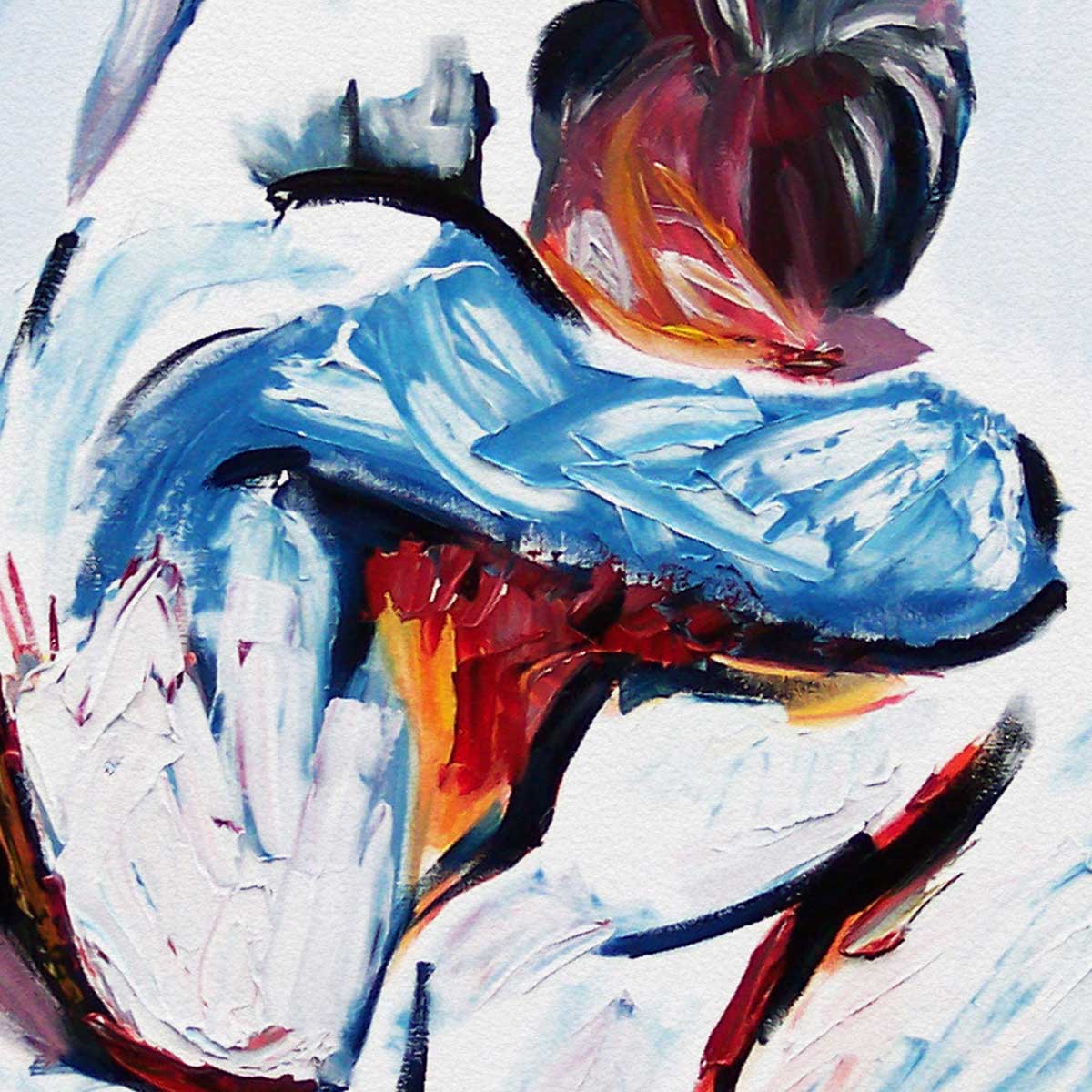 Two Men in Love Tightly Embraced - Art Print Artist Brenden Sanborn