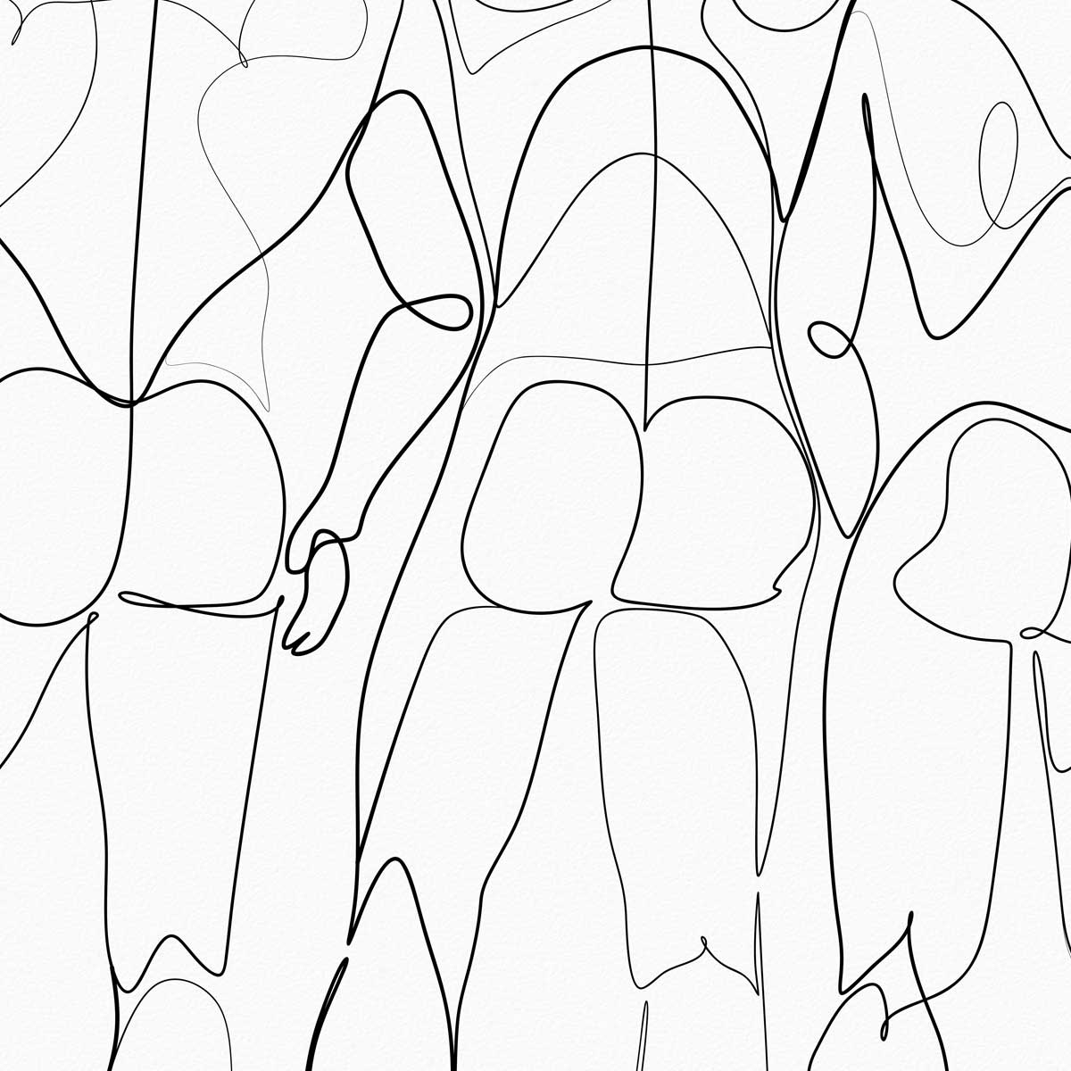 Together in Line Three Men Showing Booty – Art Print Artist Brenden Sanborn