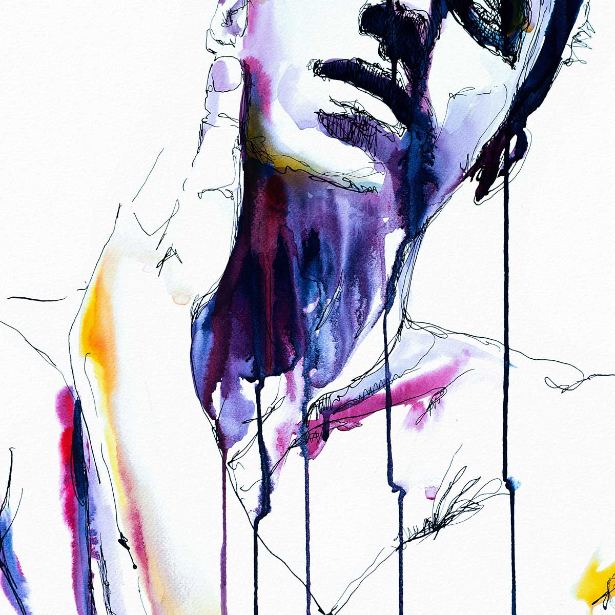 Bare Neck Reaching for Tenderness - Art Print Artist Brenden Sanborn