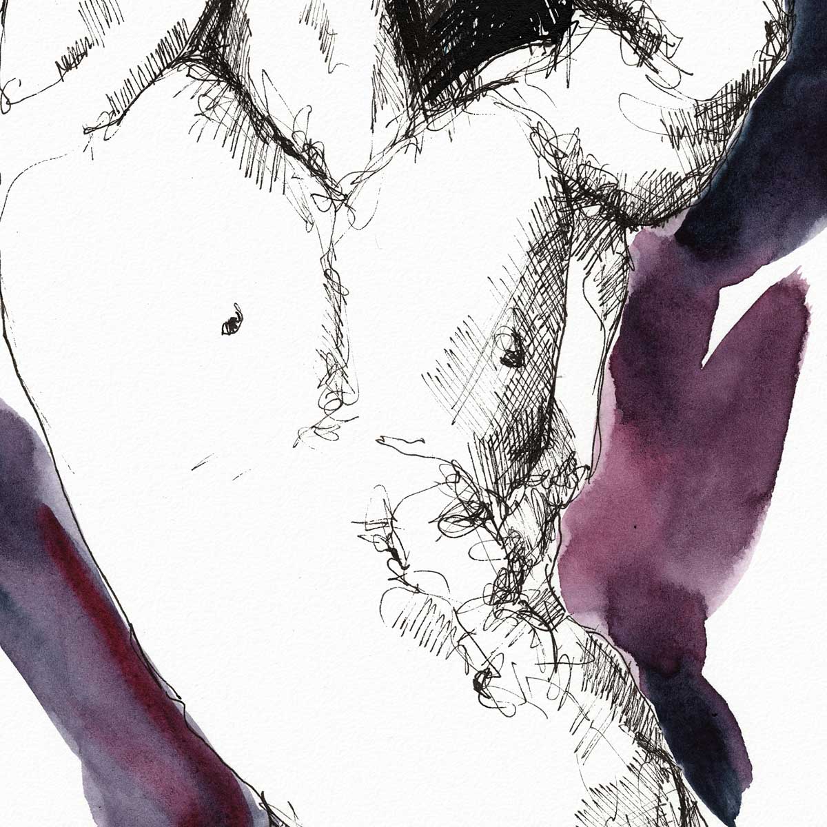 Male Figure in Poised Arch with Arms Overhead - Art Print Artist Brenden Sanborn