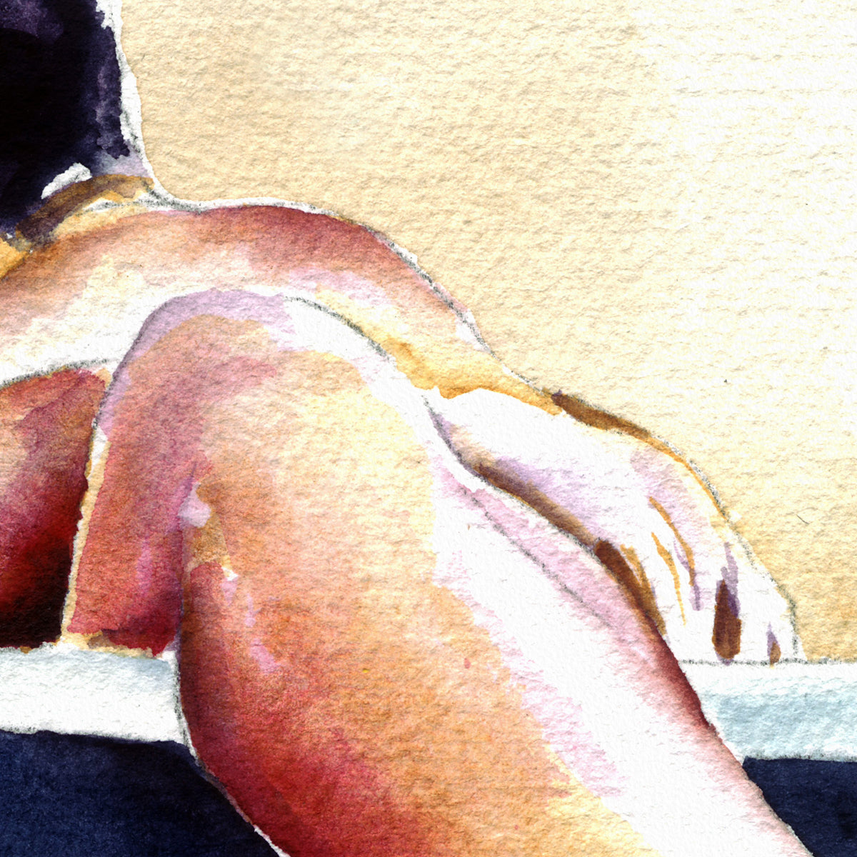 Lovers in a Bathtub Embracing the Moment - Art Print Artist Brenden Sanborn