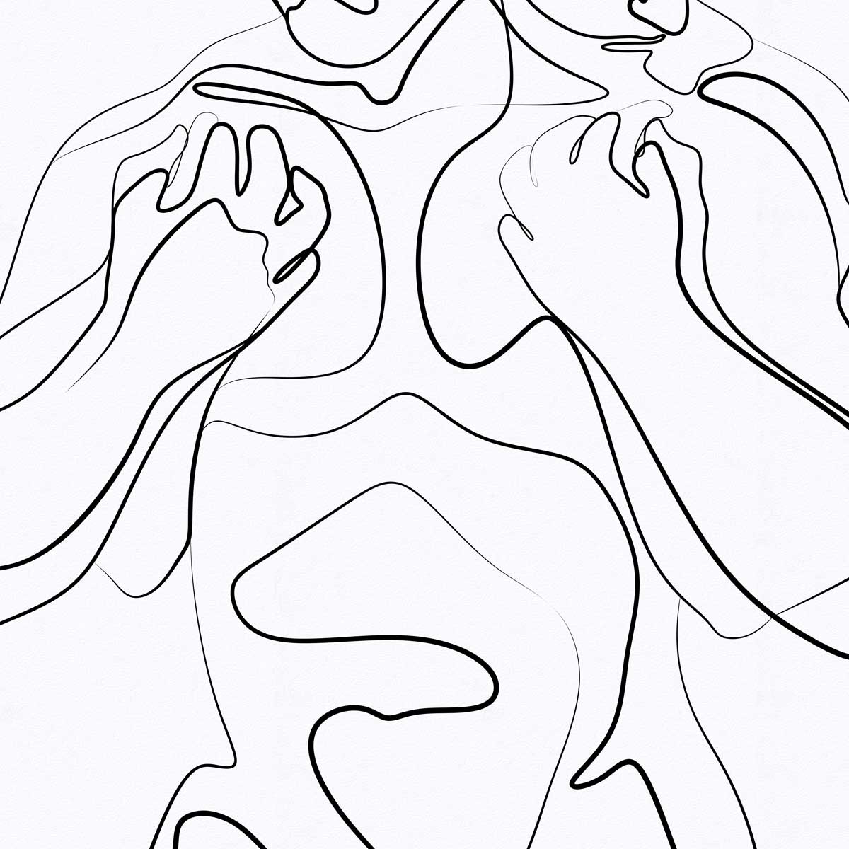 Holding Close Two Men in a One-Line Embrace – Art Print Artist Brenden Sanborn