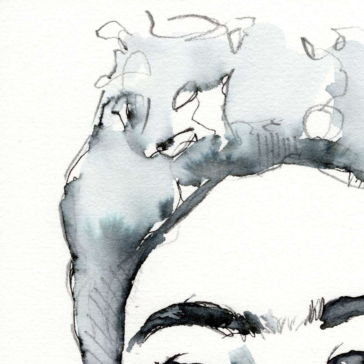 Frida Kahlo Portrait - 6x9" Original Ink Painting Artist Brenden Sanborn