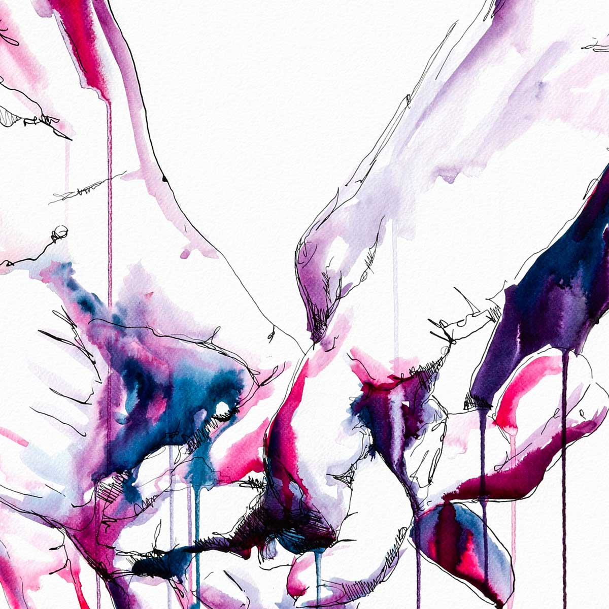 Simple Gesture of Love - Holding Hands - Love is Love - Art Print Artist Brenden Sanborn