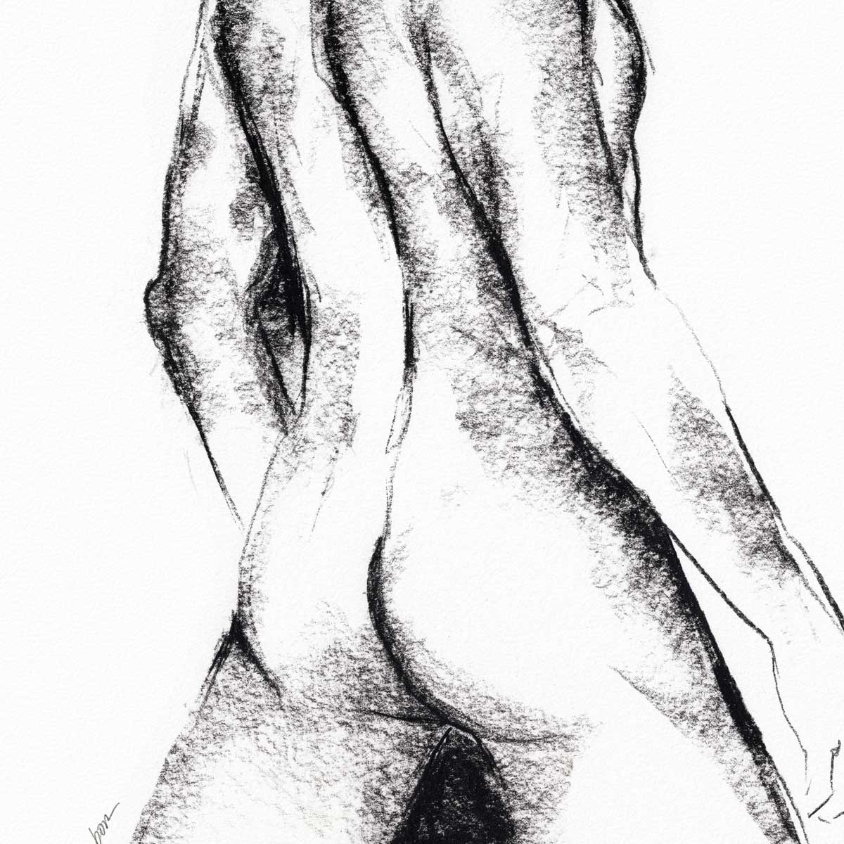 male figure art print Look Back Softly – Art Print by Brenden Sanborn