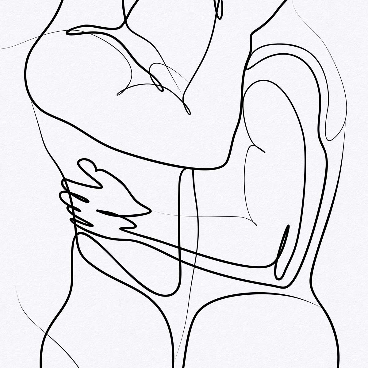 Male Lovers in One Line – Art Print Artist Brenden Sanborn