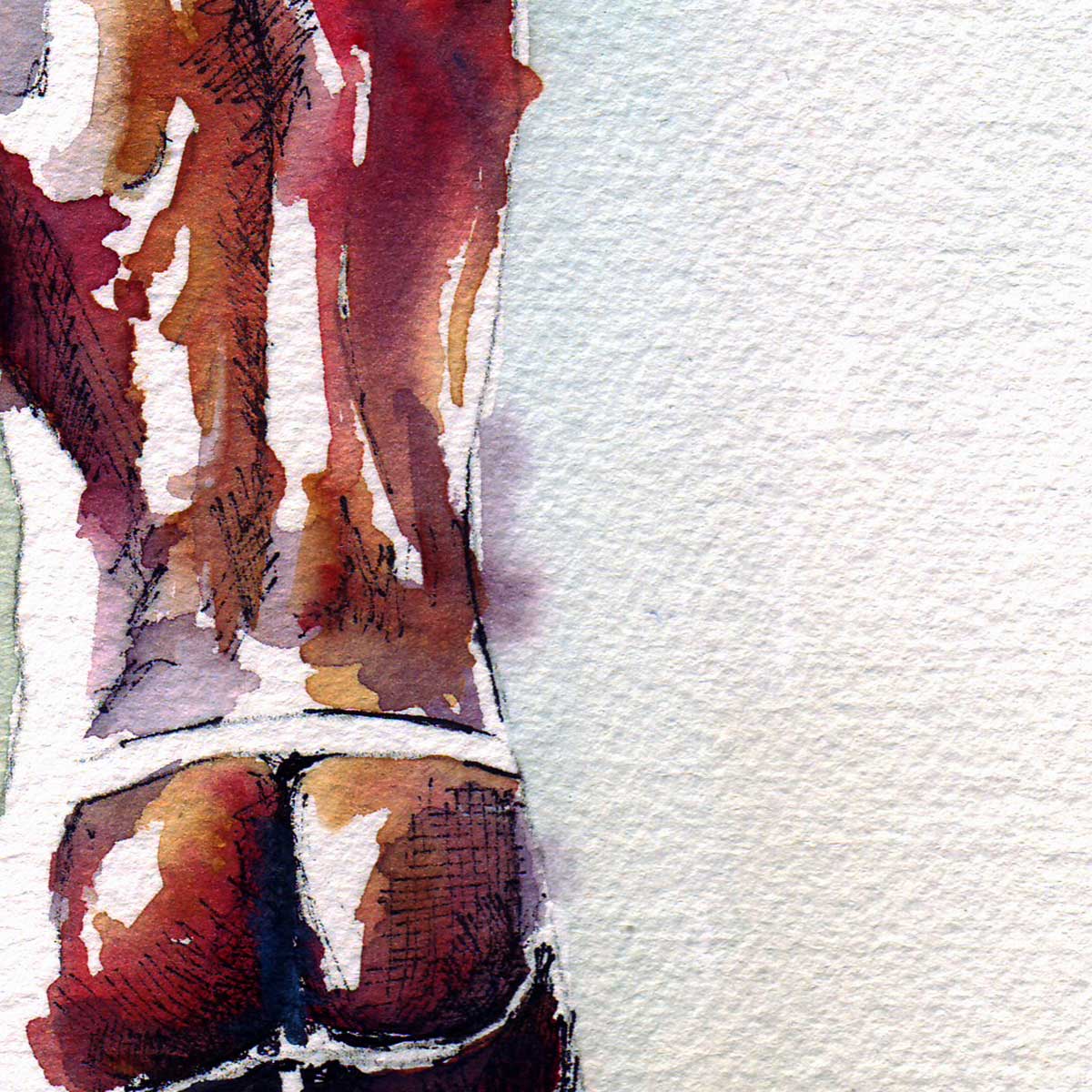 Standing the Morning Light in His Jockstrap - Art Print Artist Brenden Sanborn