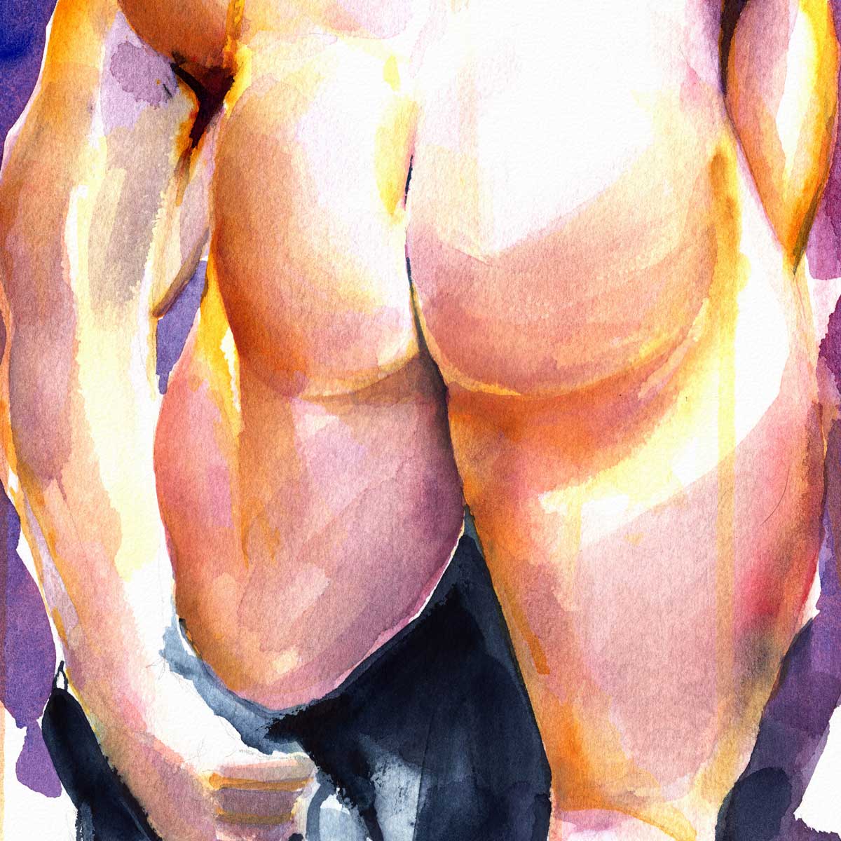 Golden Curves and Shadowed Desire – Art Print Artist Brenden Sanborn