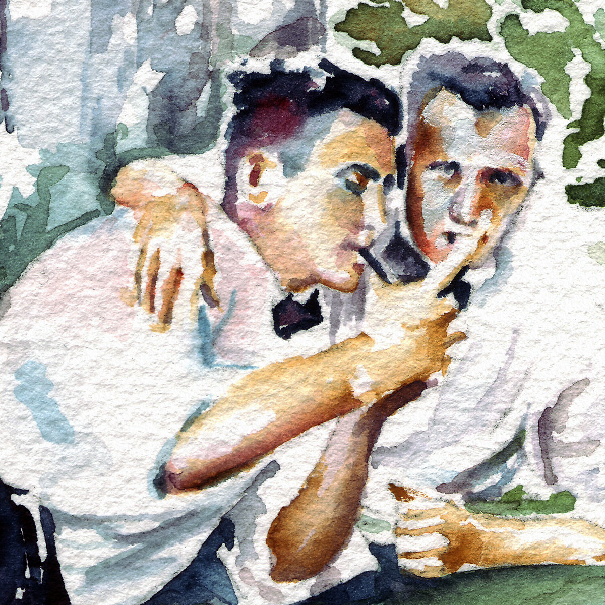 Sharing a Secret in the Shade - Art Print Artist Brenden Sanborn