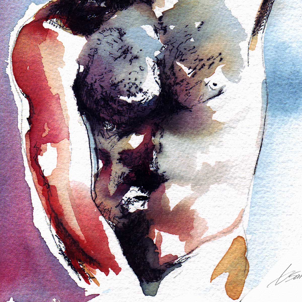 Confident Gaze in Color – Art Print Artist Brenden Sanborn