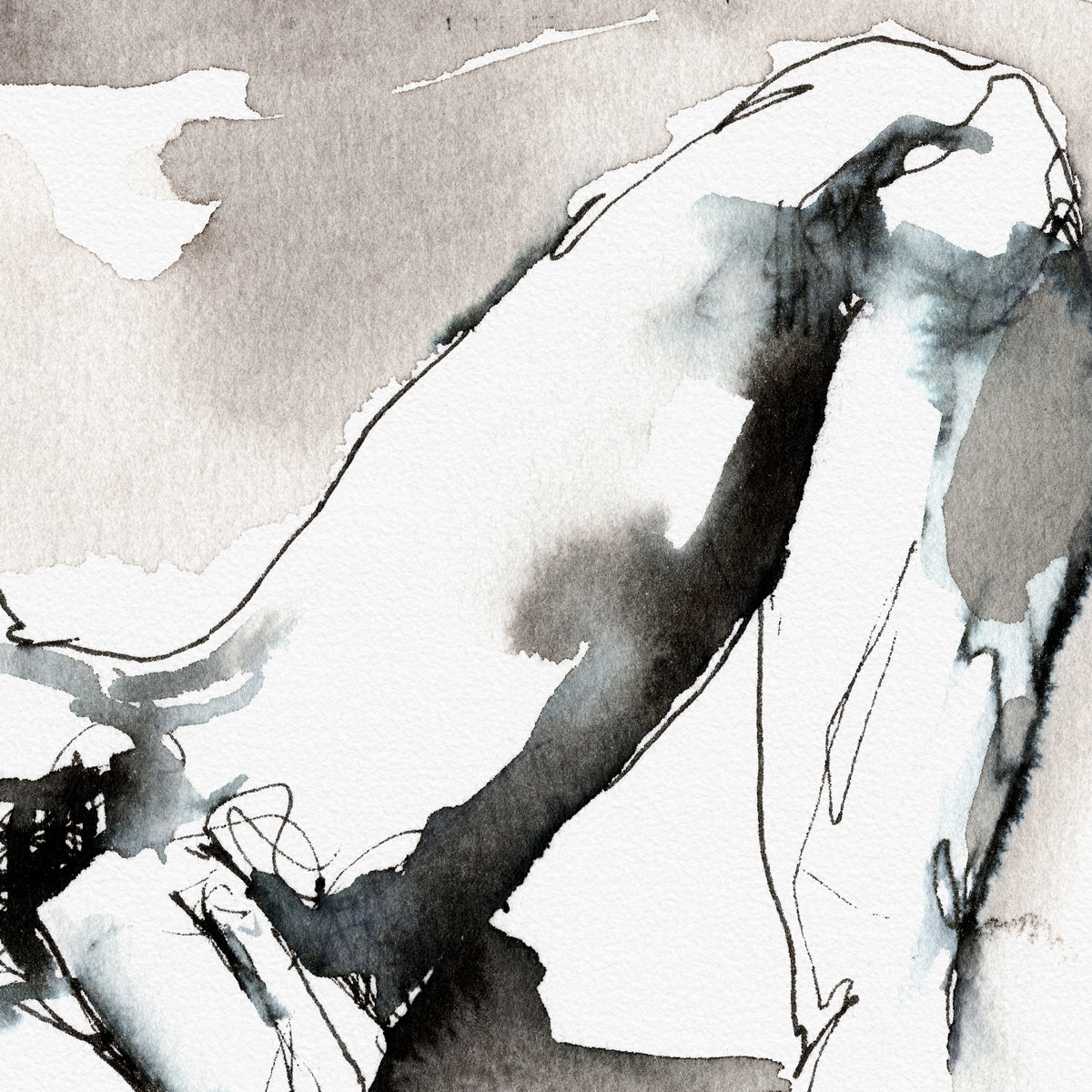 Resting Figure in Fluid Lines – Art Print Artist Brenden Sanborn