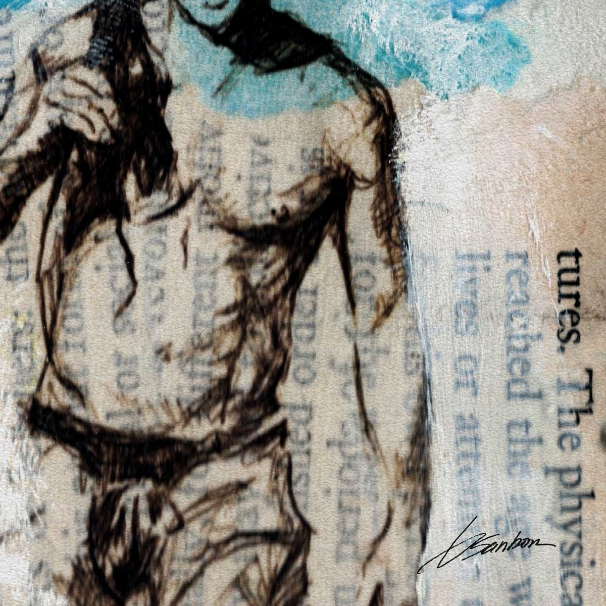 Cowboy Drifter on Book Pages – Art Print Artist Brenden Sanborn