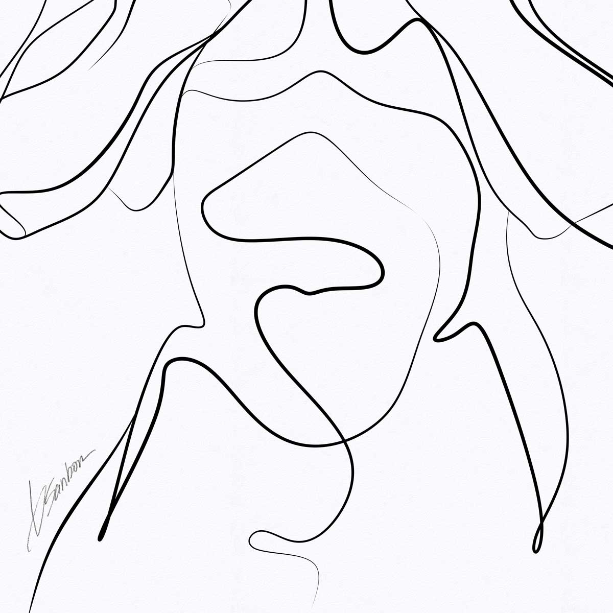 Holding Close Two Men in a One-Line Embrace – Art Print Artist Brenden Sanborn