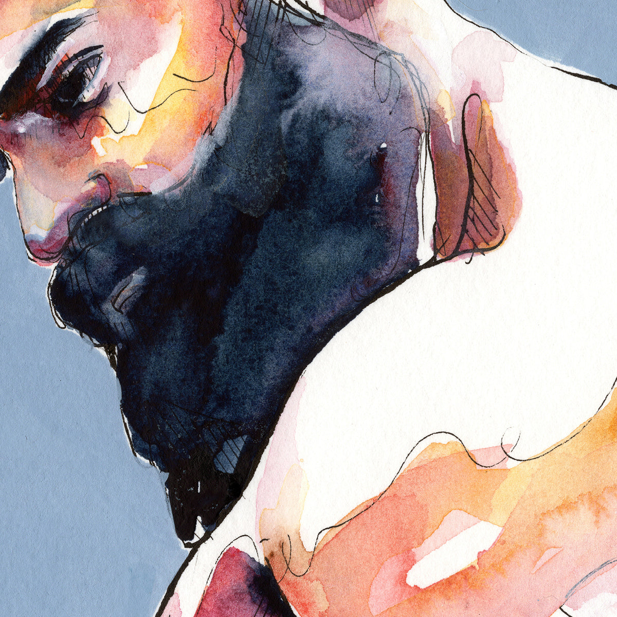 Titan's Respite - Black-Bearded Titan - 6x9" Original Painting Artist Brenden Sanborn