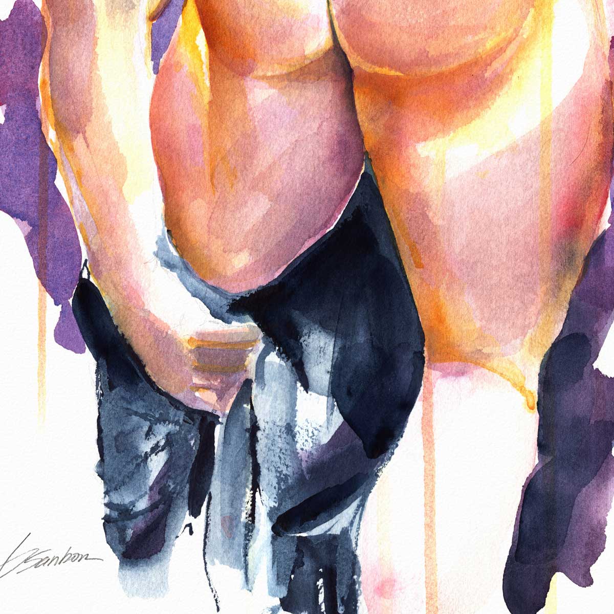 Golden Curves and Shadowed Desire – Art Print Artist Brenden Sanborn