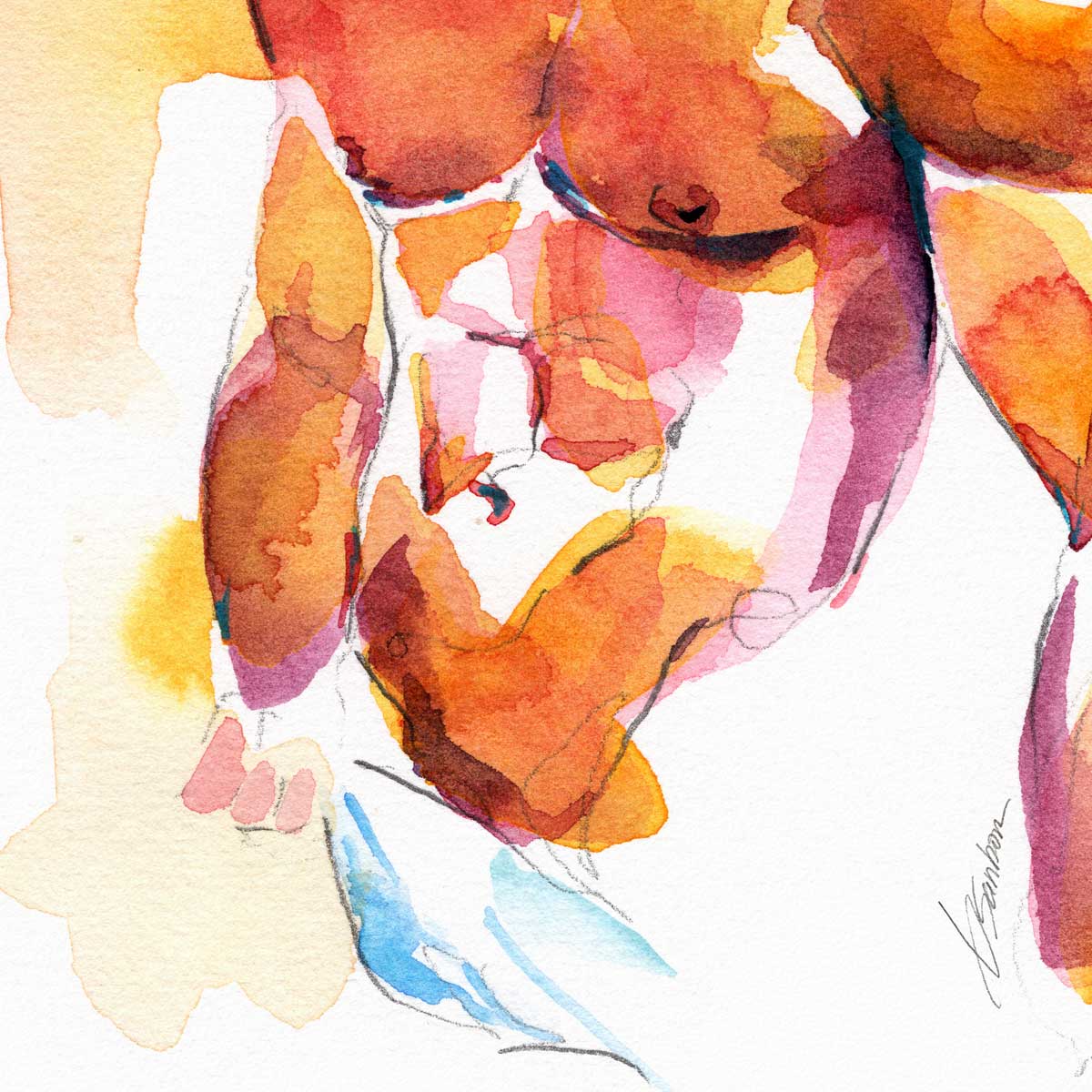 Sunset Body and Downcast Eyes – Art Print Artist Brenden Sanborn