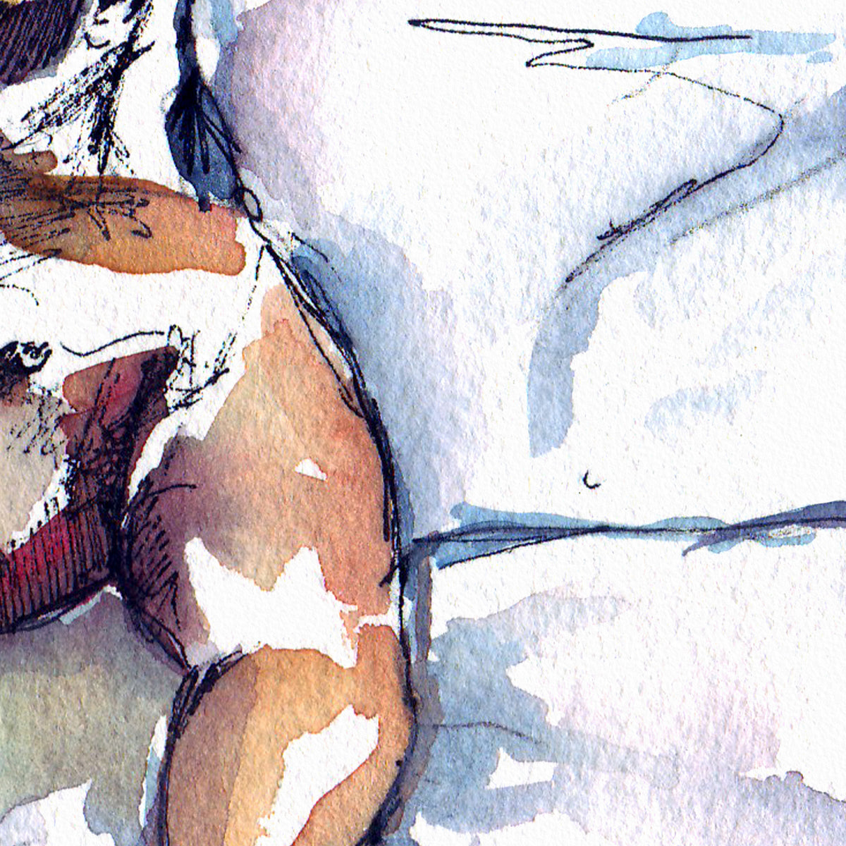 Bear Figure Reclining in Quiet Reverie - Art Print Artist Brenden Sanborn