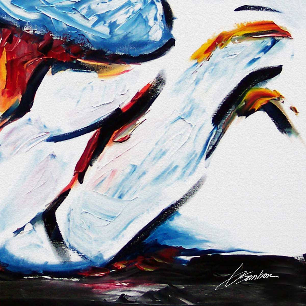 Two Men in Love Tightly Embraced - Art Print Artist Brenden Sanborn