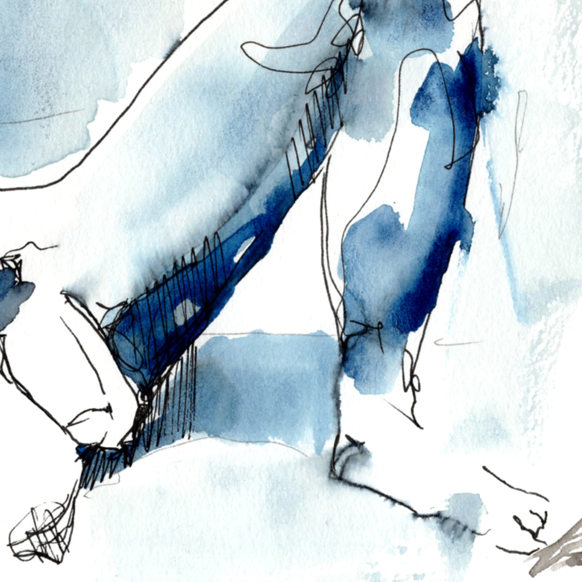Relaxed Poise - Muscular Figure on Sofa - 6x9" Original Painting Artist Brenden Sanborn