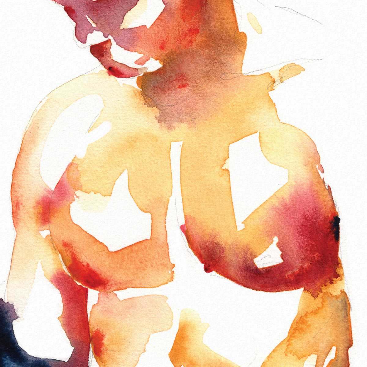 Abstract Muscular Male with Denim - 6x9" Original Painting Artist Brenden Sanborn