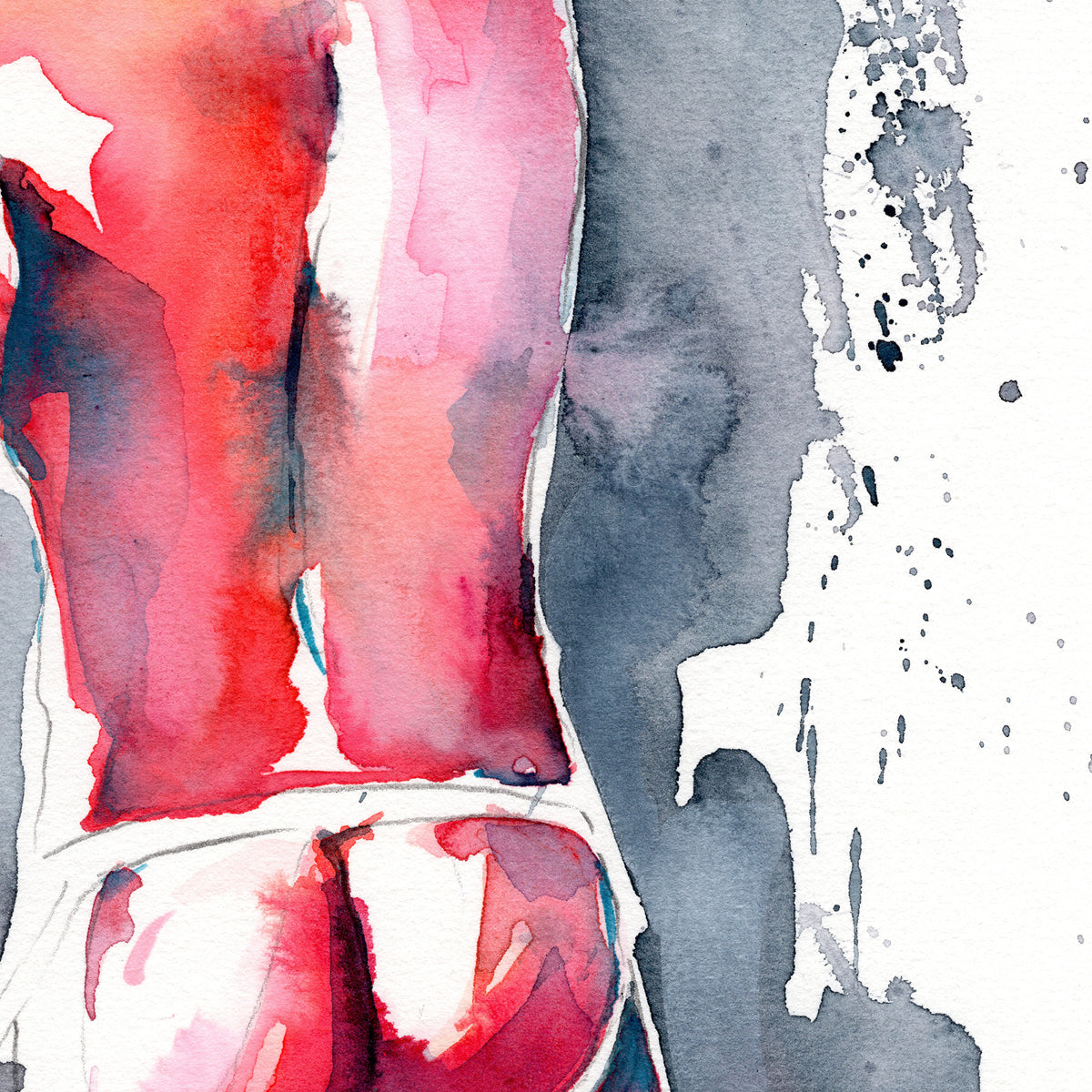Muscular Male Backside with Jockstrap - 6x9" Original Painting Artist Brenden Sanborn