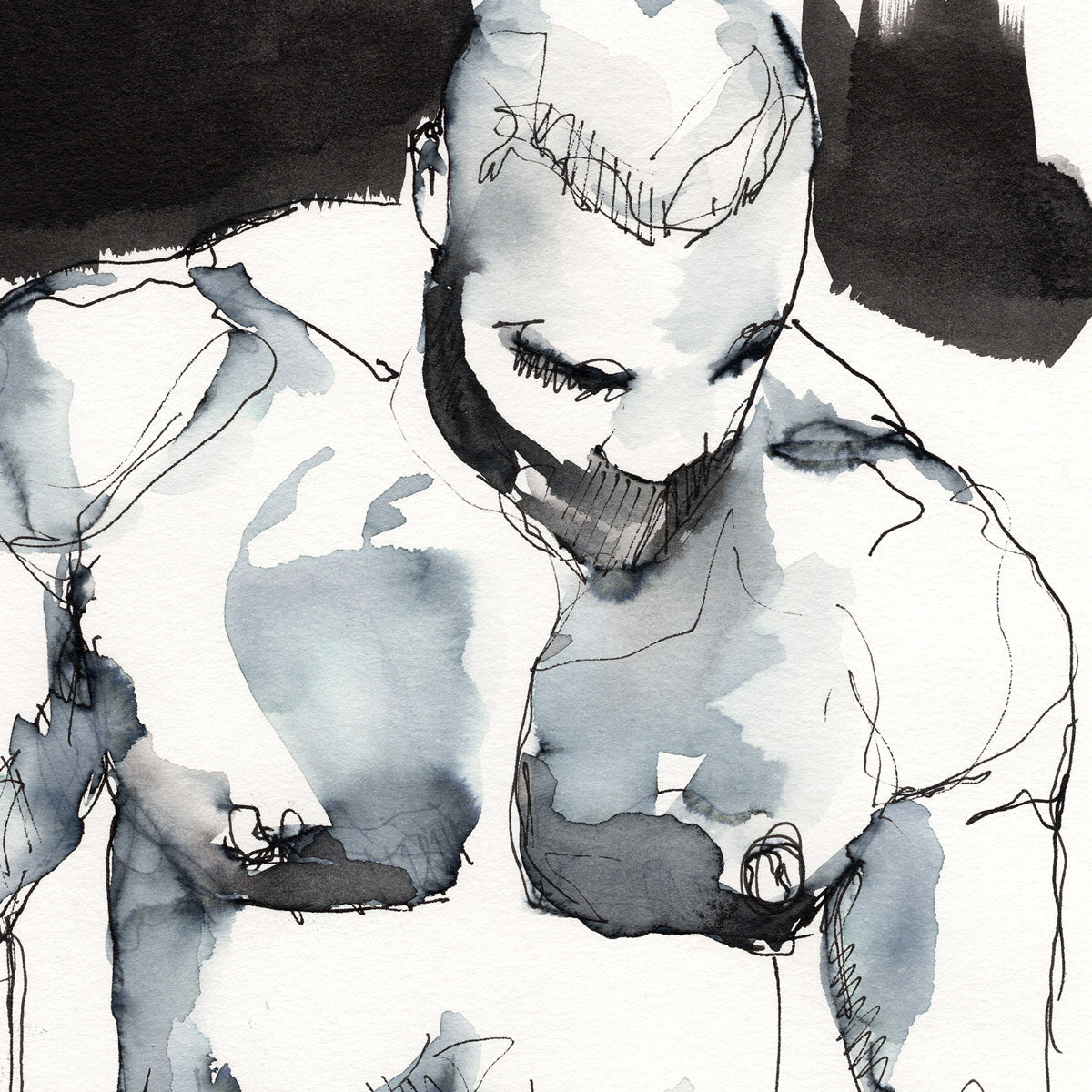 Lean into the Silence – 6x9" Original Ink Artist Brenden Sanborn