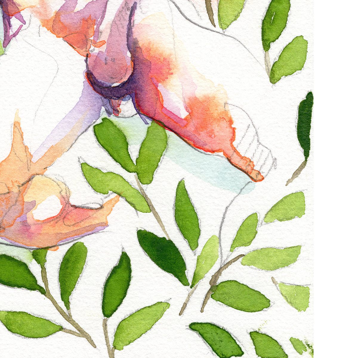 Softly Among the Leaves – 6x9" Original Watercolor Artist Brenden Sanborn
