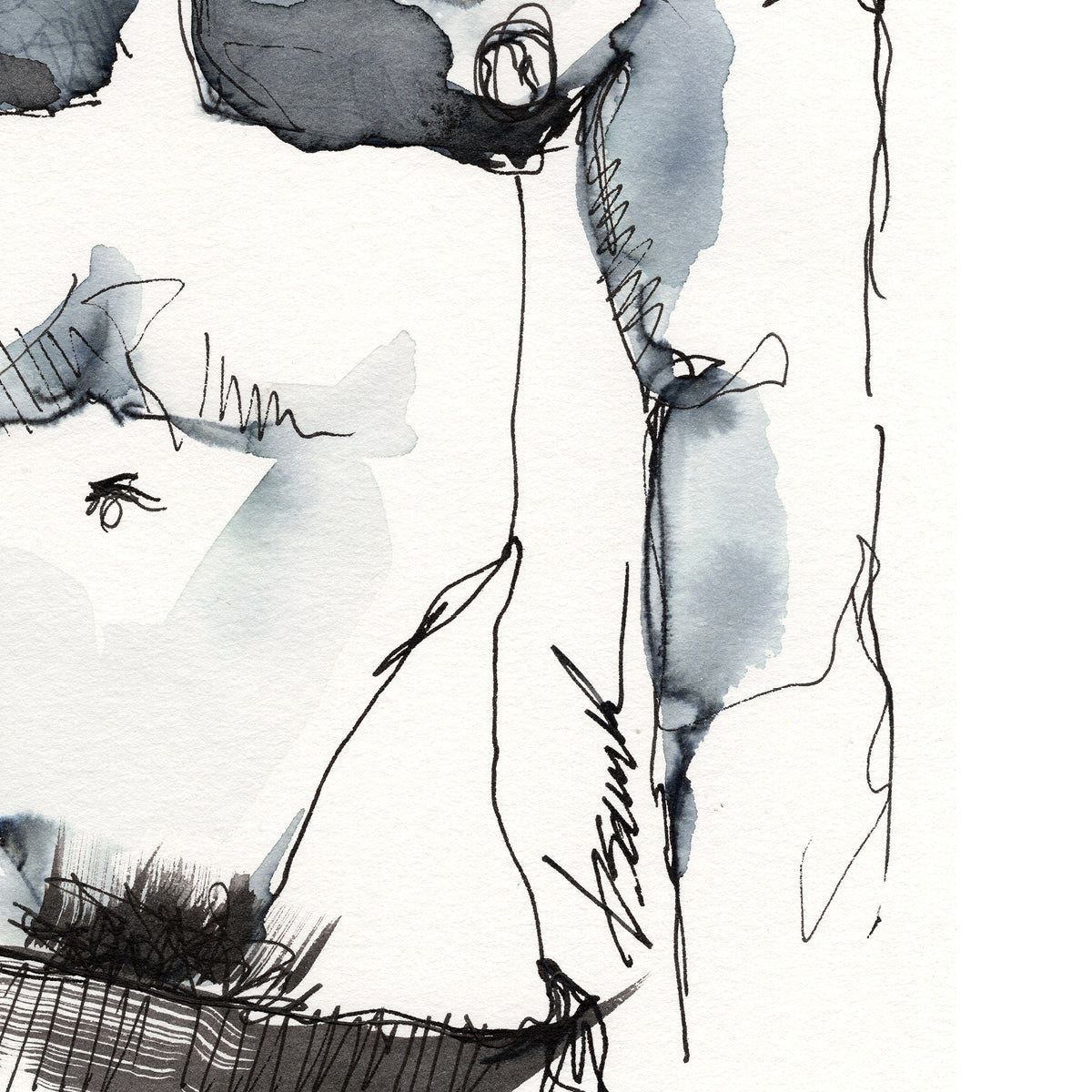 Lean into the Silence – 6x9" Original Ink Artist Brenden Sanborn