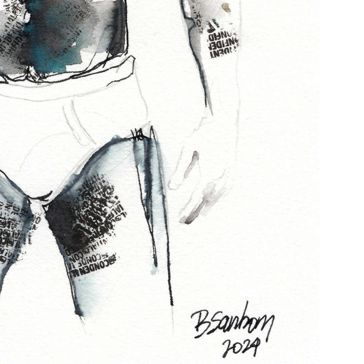 Printed On Me – 6x9" Original Ink & Watercolor Artist Brenden Sanborn