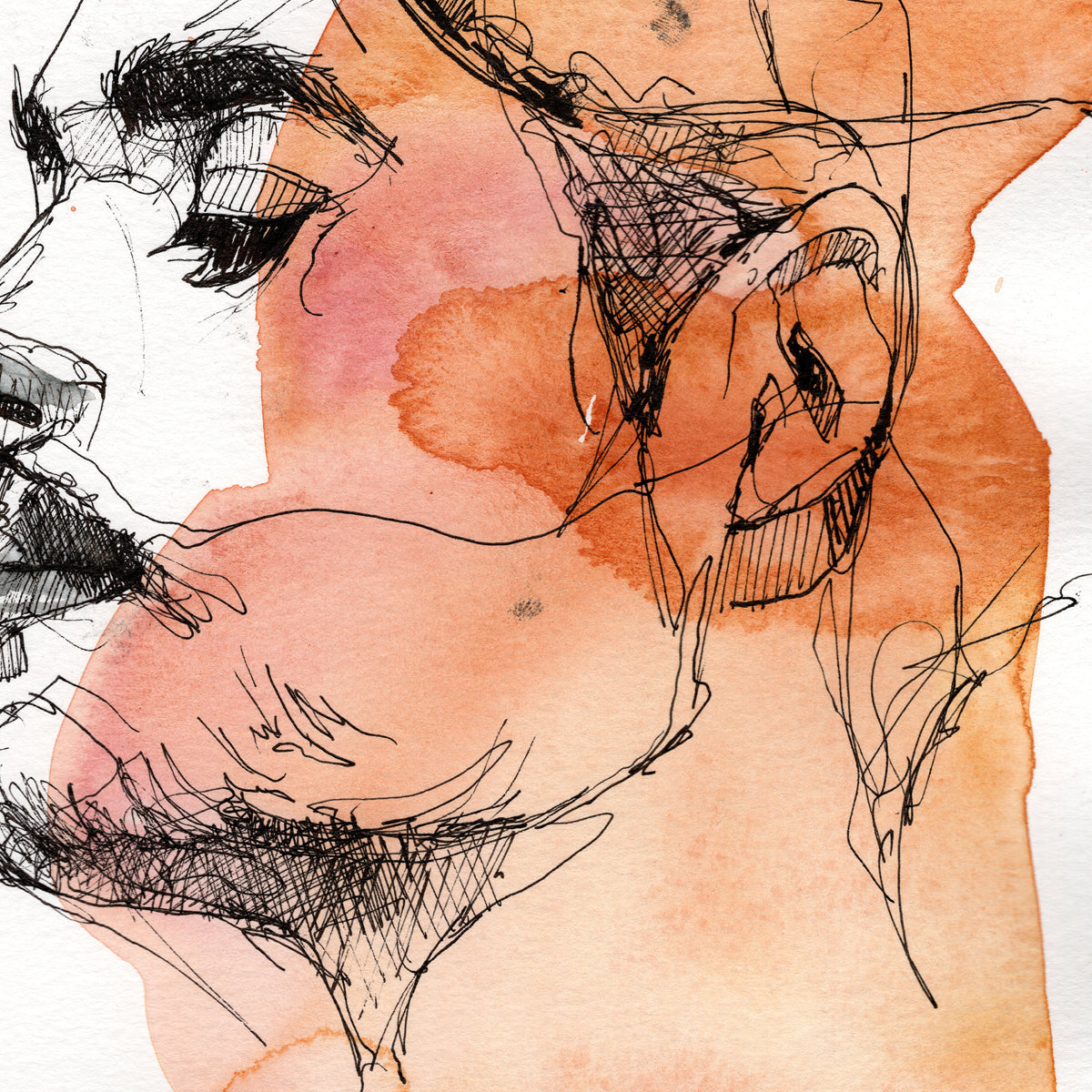 In Between Breaths – 9x12" Original Ink & Watercolor Artist Brenden Sanborn