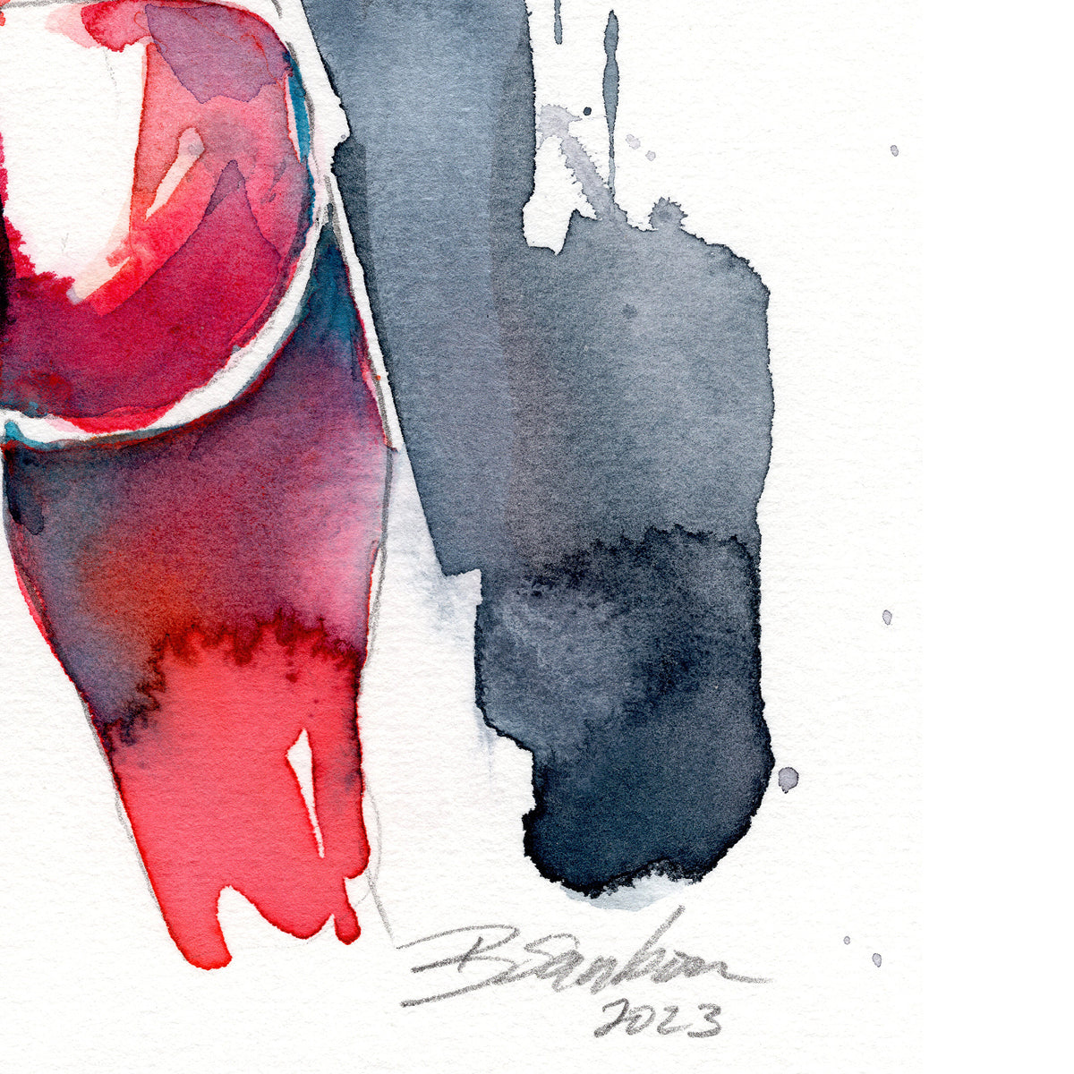 Muscular Male Backside with Jockstrap - 6x9" Original Painting Artist Brenden Sanborn