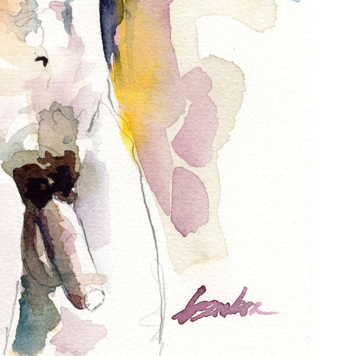 Bearded Man Removing Shirt - 6x9" Original Watercolor Painting Artist Brenden Sanborn