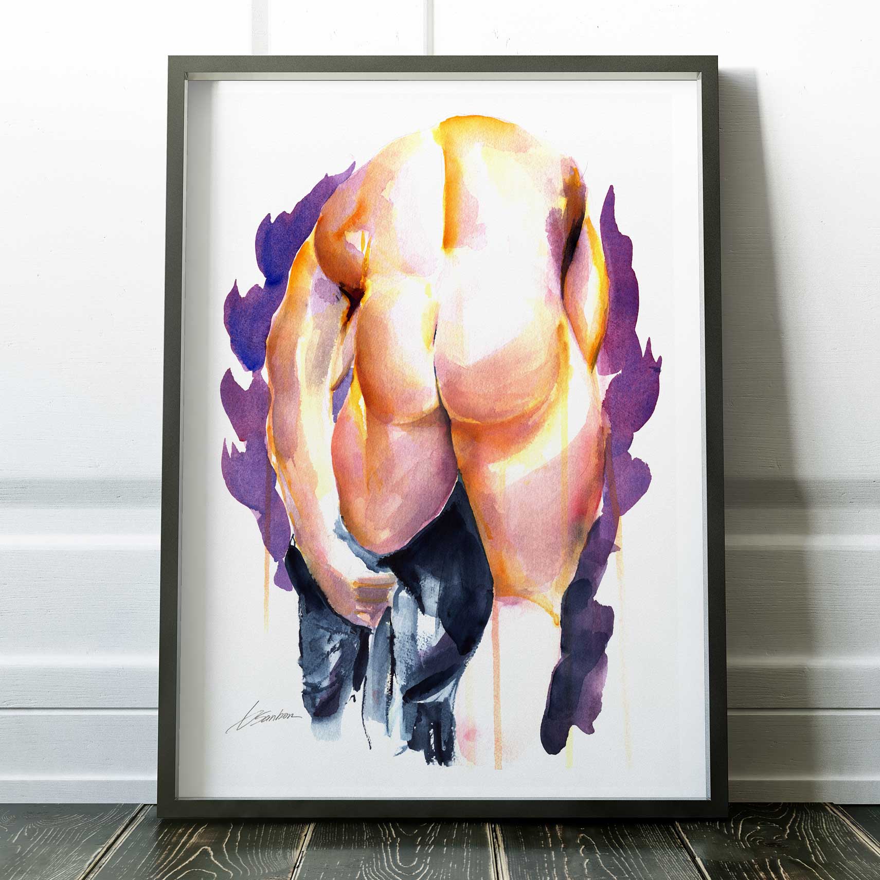 Golden Curves and Shadowed Desire – Art Print Artist Brenden Sanborn
