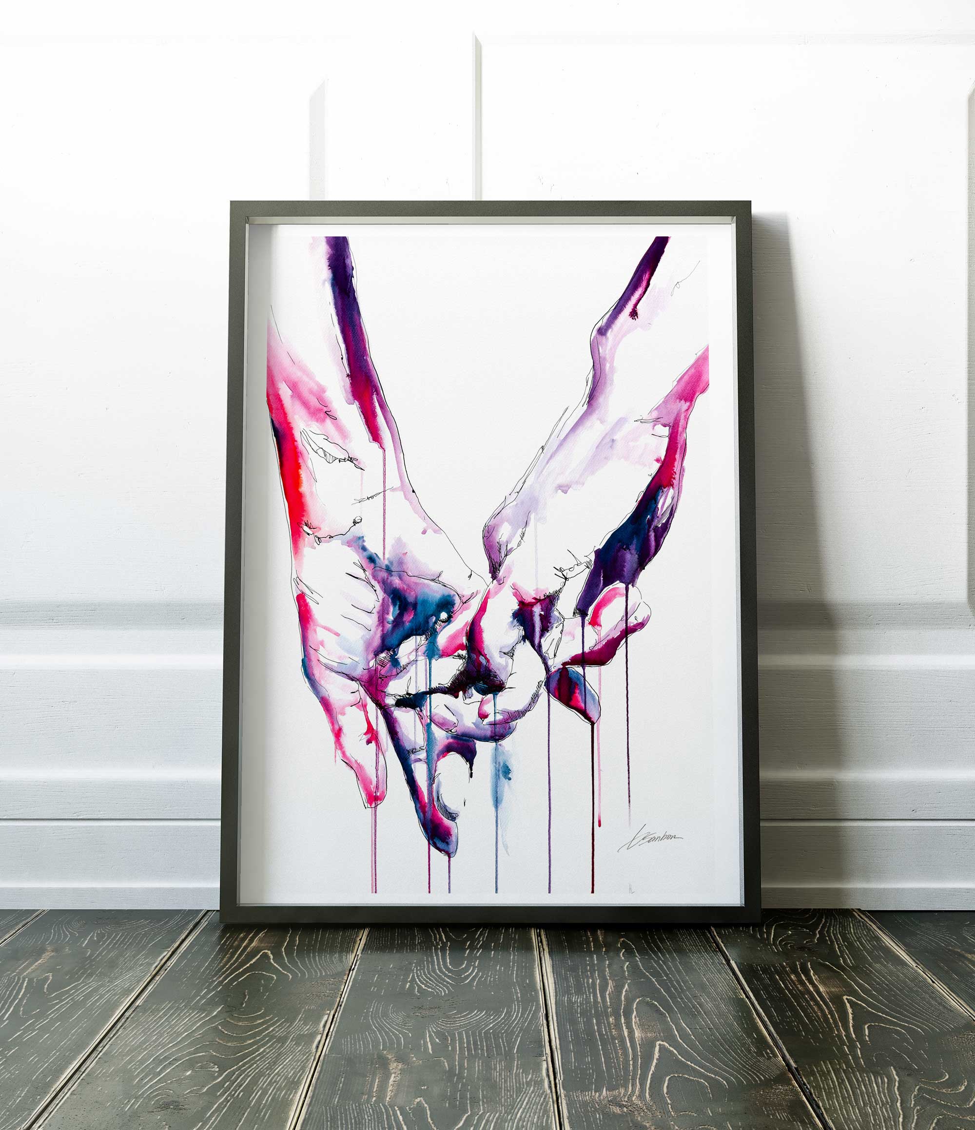 Simple Gesture of Love - Holding Hands - Love is Love - Art Print Artist Brenden Sanborn