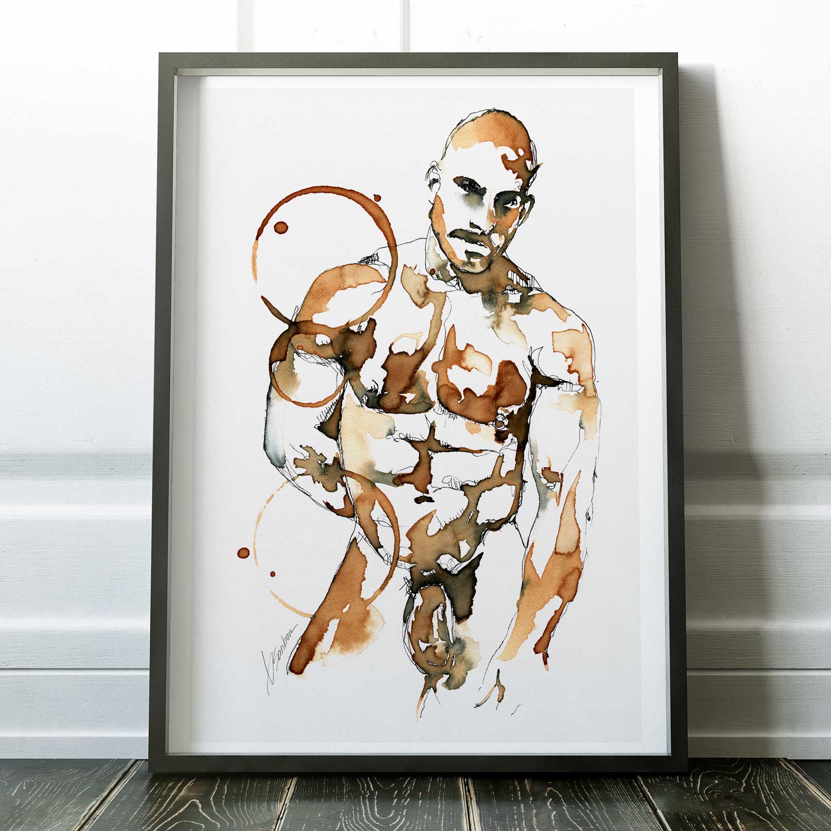 Coffee Stained Nude - Art Print Artist Brenden Sanborn