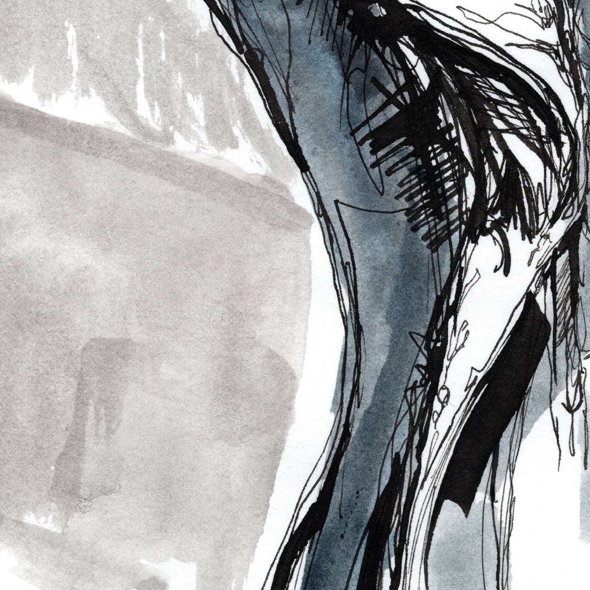 I Saw Him in London - Original Ink on Paper Artist Brenden Sanborn