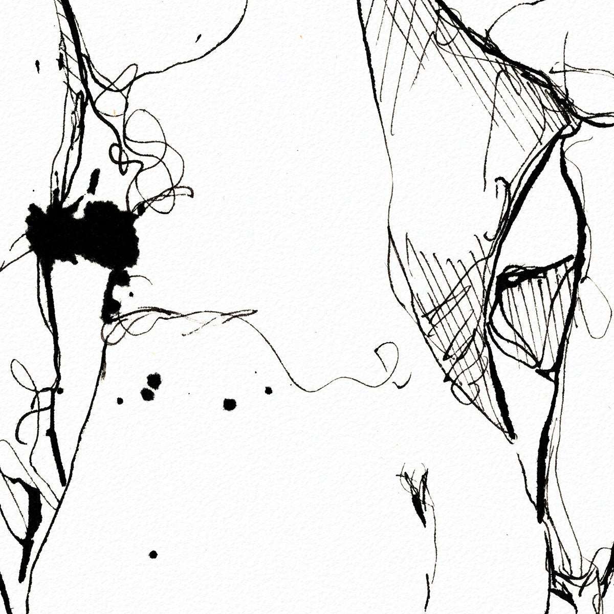 Men At the Resort - Original Ink on Paper Artist Brenden Sanborn