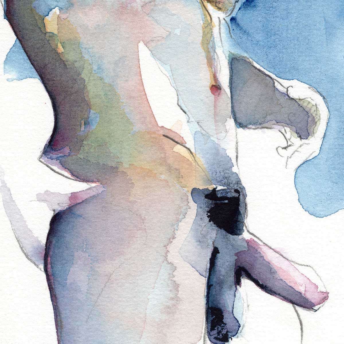 His Thoughts Excited Him - Original Watercolor Painting Artist Brenden Sanborn