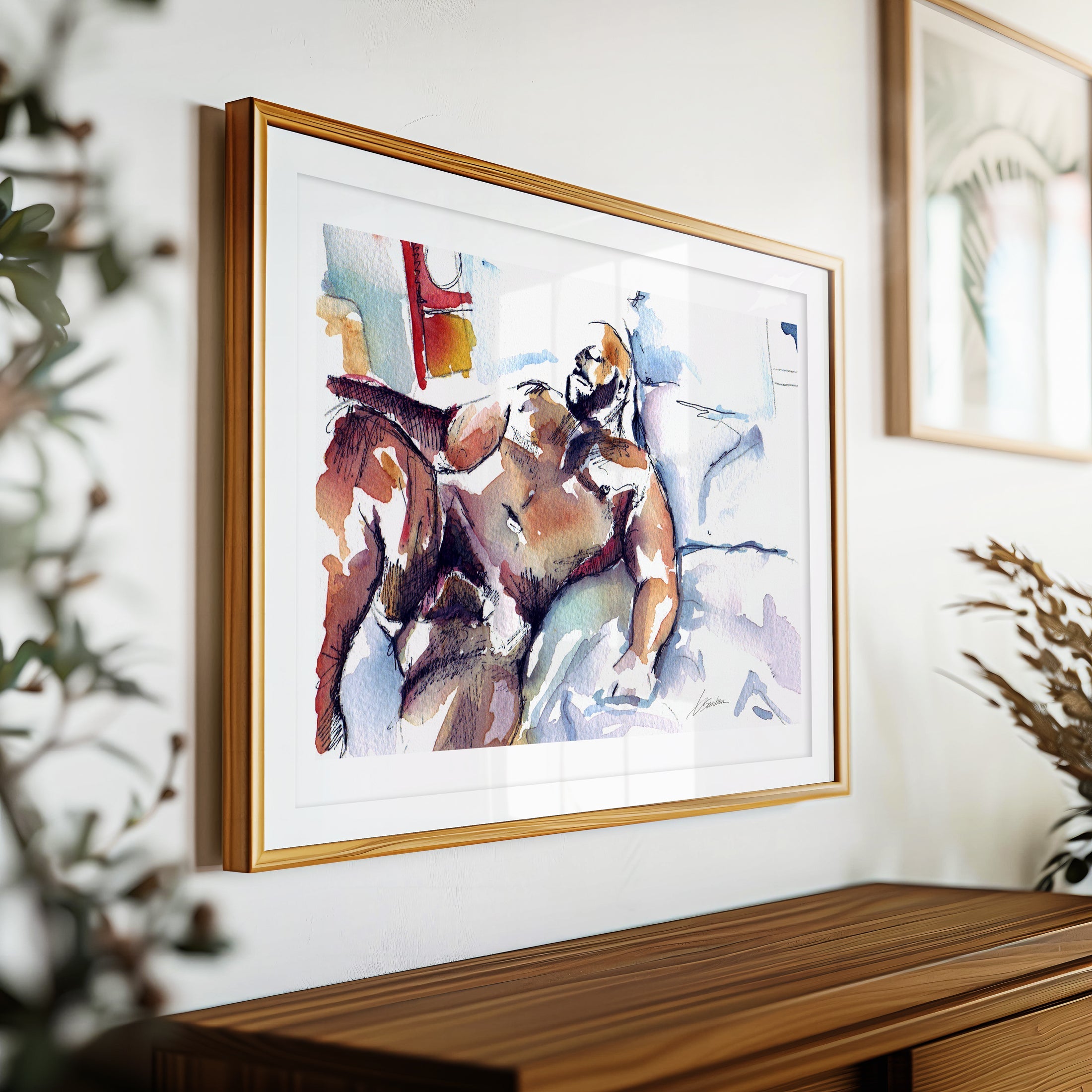 Bear Figure Reclining in Quiet Reverie - Art Print Artist Brenden Sanborn