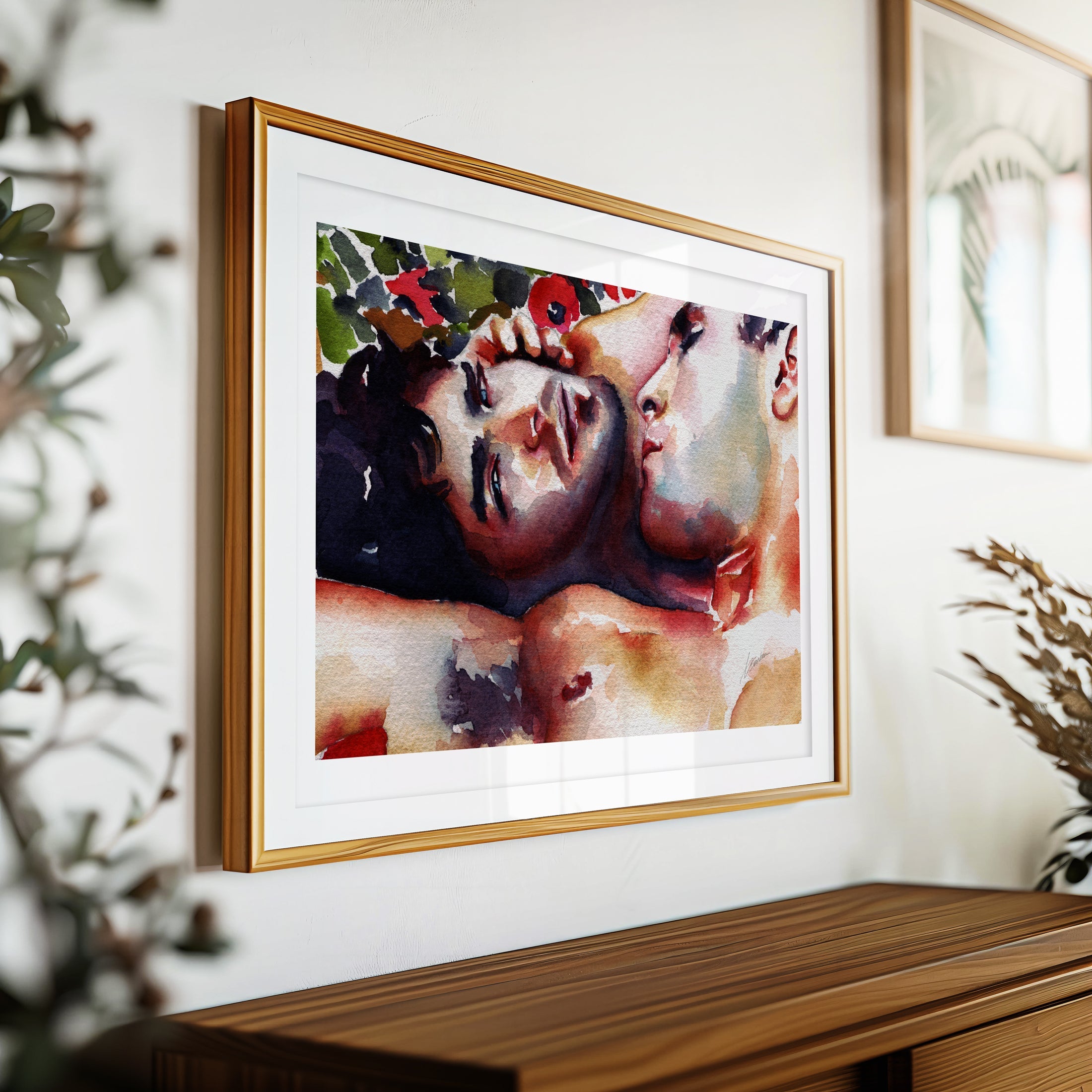 A Kiss That Lingers Beneath the Poppies – Art Print Artist Brenden Sanborn