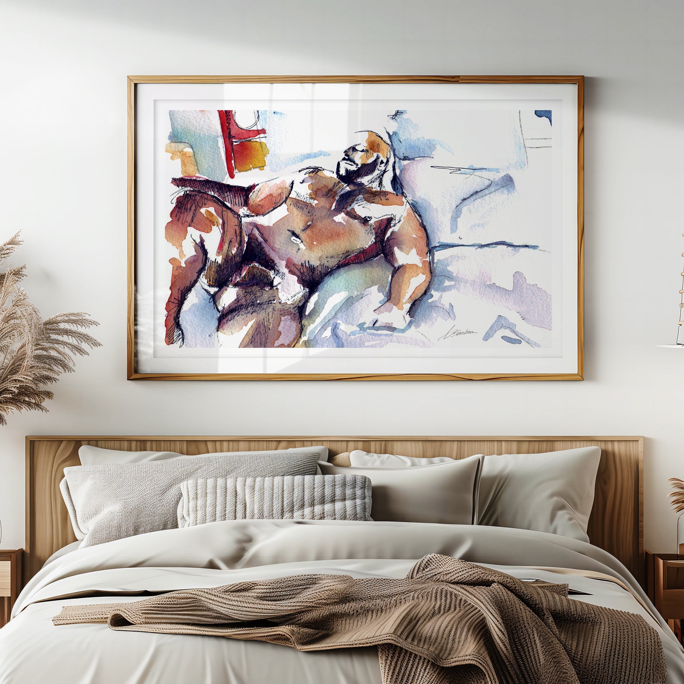 Bear Figure Reclining in Quiet Reverie - Art Print Artist Brenden Sanborn